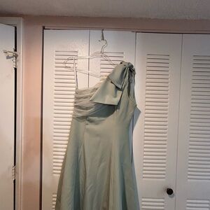 Elegant One-Shoulder Dress in Sage Green